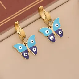 KARISHMA KREATIONS Gold-Plated Contemporary Drop Earrings-image-8