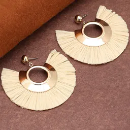 SOHI Gold-Toned Contemporary Drop Earrings-picture-19