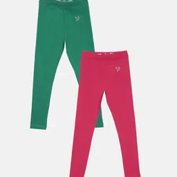 TWIN BIRDS Girls Pack Of 2 Pure Cotton Ankle-Length Leggings-picture-29