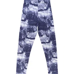 Bodycare Kids Girls Navy Blue Abstract Printed Cotton Ankle Length Legging-image-82