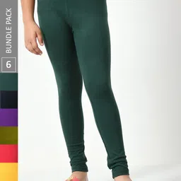 BAESD Girls Pack Of 6 Churidar-Length Leggings-picture-31