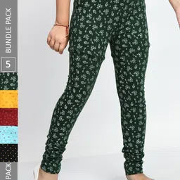 BAESD Girls  Pack Of 5 Printed Cotton Ankle-Length Leggings-picture-15