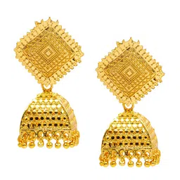 Shining Jewel - By Shivansh Gold-Plated Dome Jhumkas Earrings-picture-13
