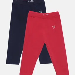 TWIN BIRDS Girls Pack Of 2 Pure Cotton Three Fourth-Length Leggings-picture-38