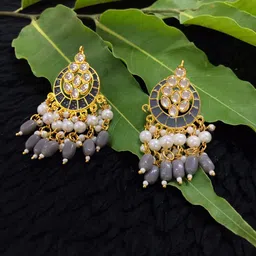 MORKANTH JEWELLERY Grey Contemporary Chandbalis Earrings-picture-38