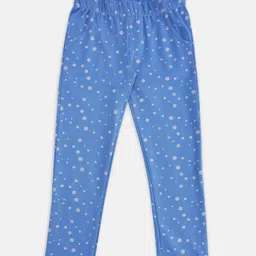 Pantaloons Junior Girls Navy Blue & White Printed Treggings-picture-39