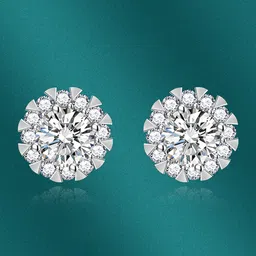 Designs & You Silver Plated Cubic Zirconia Studded Studs Earrings-picture-27