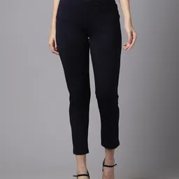 Cantabil Women Black Solid Cotton Jeggings-picture-24