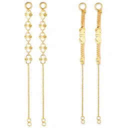 Vighnaharta Set Of 2 Gold-Plated Classic Ear Cuff Chains-image-35