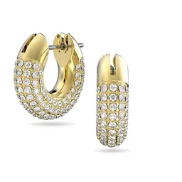 SWAROVSKI Gold-Toned Crystals Contemporary Hoop Earrings-picture-30