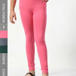 BAESD Girls Pack Of 3 Churidar-Length Super Soft Cotton Lycra Leggings-picture-16