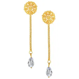 Vighnaharta Gold-Plated Removable Stud & Chain Drop Earrings-picture-11