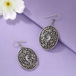 kashwini Set of 2 Silver-Toned Contemporary Drop Earrings-picture-16
