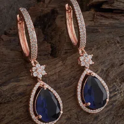 Kushal's Fashion Jewellery Rose-Gold-Plated Drop Earrings-picture-51