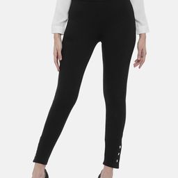 Annabelle by Pantaloons Women Black Solid Skinny Fit Treggings-picture-23