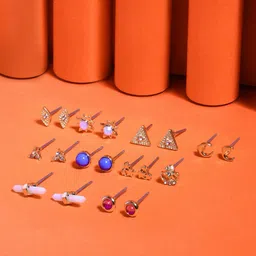 Accessorize Set of 10 Contemporary Stud Earrings-image-66