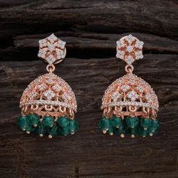 Kushal's Fashion Jewellery Rose-Gold Plated Dome Shaped Jhumkas Earrings image 1