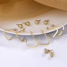 kashwini Gold-Toned Contemporary Studs Earrings-picture-14