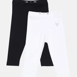 TWIN BIRDS Girls Pack Of 2 Pure Cotton Three Fourth-Length Leggings-picture-40