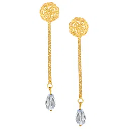 Vighnaharta Gold-Plated Floral Drop Earrings-picture-29