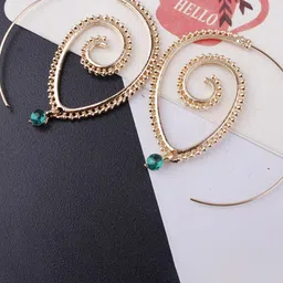 Jewels Galaxy Gold-Plated Contemporary Hoop Earrings-picture-45