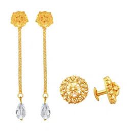 Vighnaharta Set of 2 Gold Plated Removable Studs & Drop Earrings-picture-10