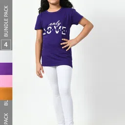 BAESD Girls Pack Of 4 Churidar Length Leggings-picture-50