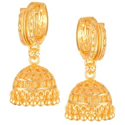Vighnaharta Gold-Plated Floral Jhumkas Earrings-picture-40