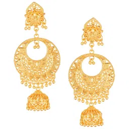Vighnaharta Gold-Plated Floral Drop Earrings-picture-21