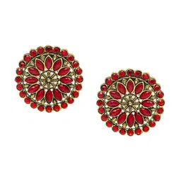 Shining Jewel - By Shivansh Gold-Plated Contemporary Studs Earrings-picture-41