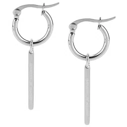Daniel Klein Silver-Plated Contemporary Hoop Earrings image 1