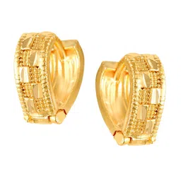 Vighnaharta Gold-Plated Heart Shaped Hoop Earrings-picture-25