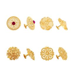 Vighnaharta Set Of 4 Gold-Plated Floral Studs Earrings-picture-32