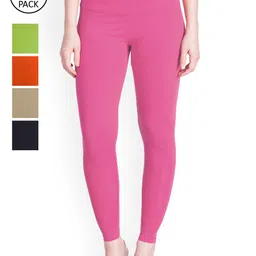 LYRA Women Pack Of 5 Ankle Length Leggings-image-6