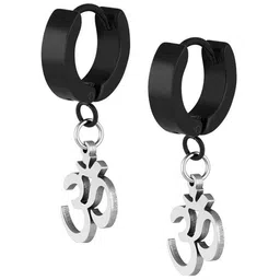 VIEN Unisex Om Of Bali Plated Hoop Earrings-picture-19