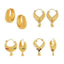 Vighnaharta Set Of 4 Gold Plated Studs Earrings-picture-21