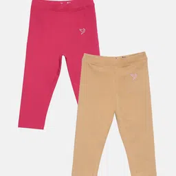 TWIN BIRDS Girls Pack Of 2 Pure Cotton Three Fourth-Length Leggings-picture-12