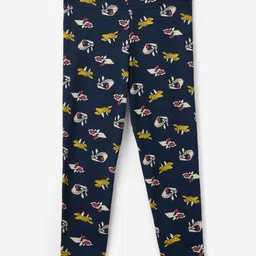 The Souled Store Girls Navy Blue Looney Tunes Printed Pure Cotton Ankle Length Leggings-picture-31