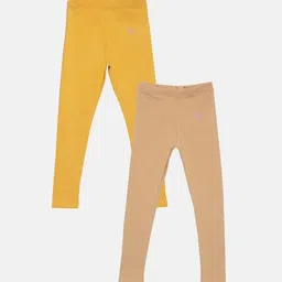 TWIN BIRDS Girls Pack Of 2 Pure Cotton Ankle-Length Leggings-image-80