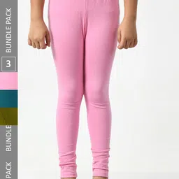 BAESD Girls Pack Of 3 Churidar-Length Leggings-image-31