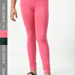 BAESD Girls Pack of 2 Cotton Churidar-Length Leggings-picture-25