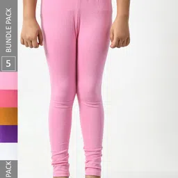 BAESD Girls Pack Of 5 Super Soft Churidar Length Leggings-picture-33