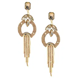 Shining Jewel - By Shivansh Gold-Toned Contemporary Drop Earrings-picture-38