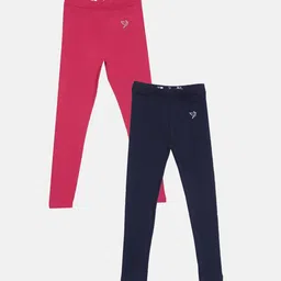 TWIN BIRDS Girls Pack Of 2 Pure Cotton Ankle Length Leggings-picture-10