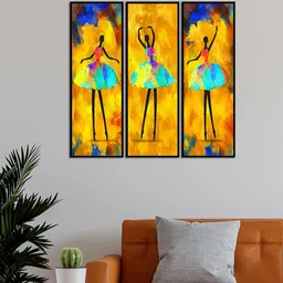 999Store Set Of 3 Dancing Girls Framed Wall Art Paintings-picture-41