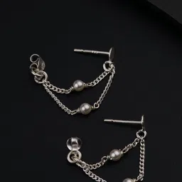 House of Aadyaa 925 Sterling Silver Pearls Classic Drop Earrings-picture-11