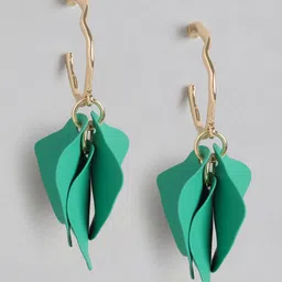 Forever New Women Gold-Plated Leaf Shaped Drop Earrings-picture-19