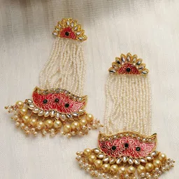 Moedbuille Gold-Plated Studded Classic Drop Earrings-picture-16