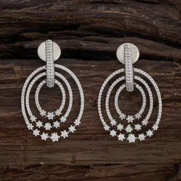 Kushal's Fashion Jewellery Rhodium-Plated Cubic Zirconia Studded Classic Drop Earrings-picture-27