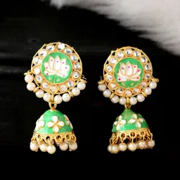 Silvermerc Designs Gold-Plated Circular Jhumkas Earrings-picture-23
